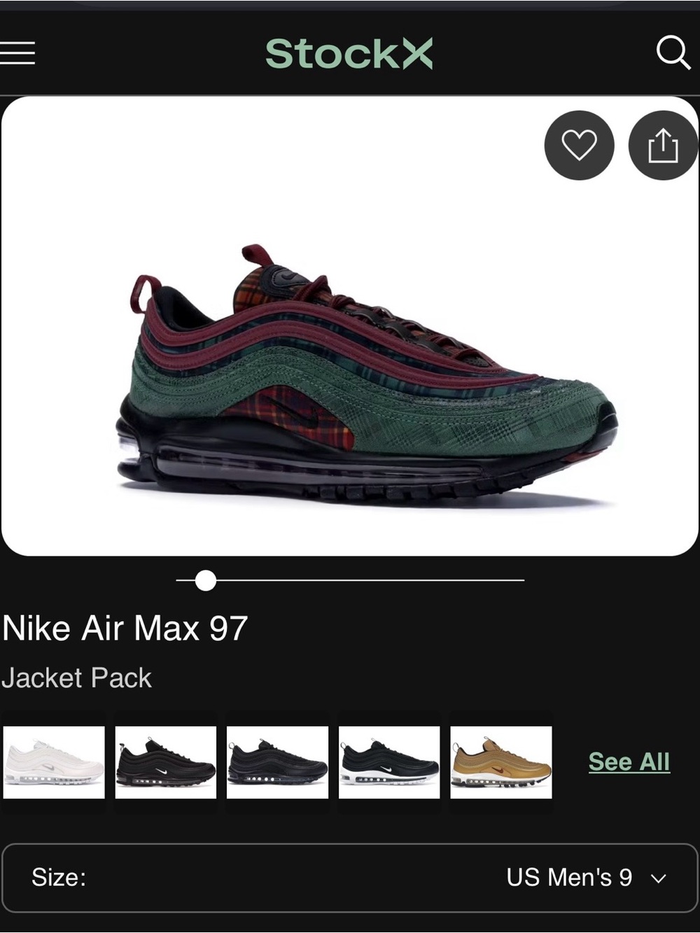 Nike Air Max 97 Jacket Pack men’s 9